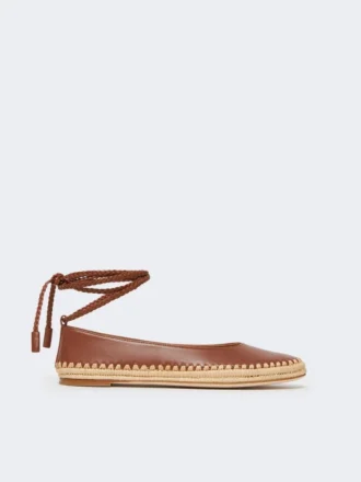 Ballerinasko i nappa og raffia, tobakk