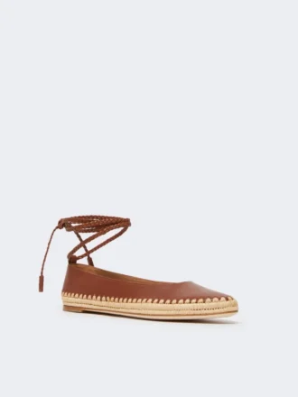 Ballerinasko i nappa og raffia, tobakk