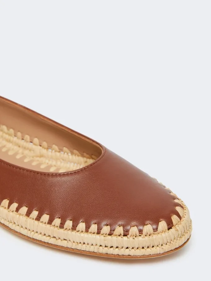 Ballerinasko i nappa og raffia, tobakk