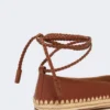 Ballerinasko i nappa og raffia, tobakk