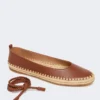 Ballerinasko i nappa og raffia, tobakk