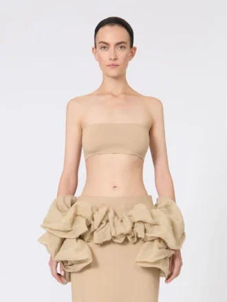 Bandeau-BH i elastisk viskose, kamel