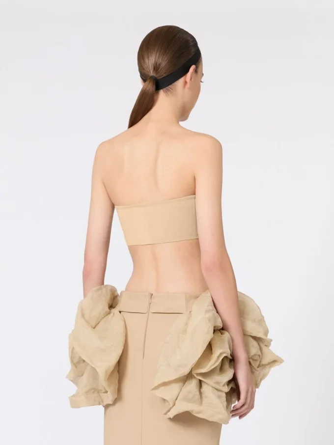 Bandeau-BH i elastisk viskose, kamel Bandeau-BH i elastisk viskose, kamel