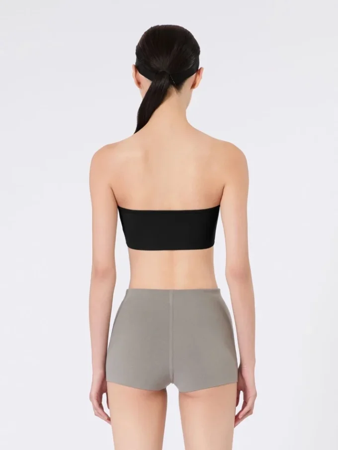 Bandeau-BH i elastisk viskose, svart