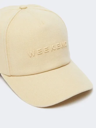 Baseballcap i kanvas, beige