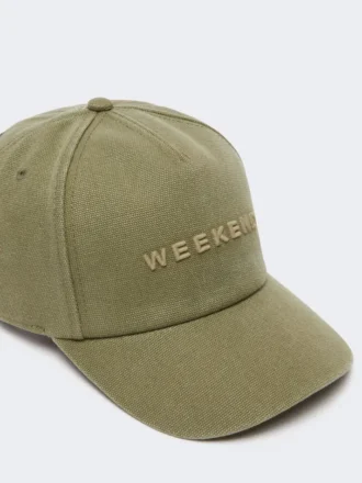 Baseballcap i kanvas, kaki