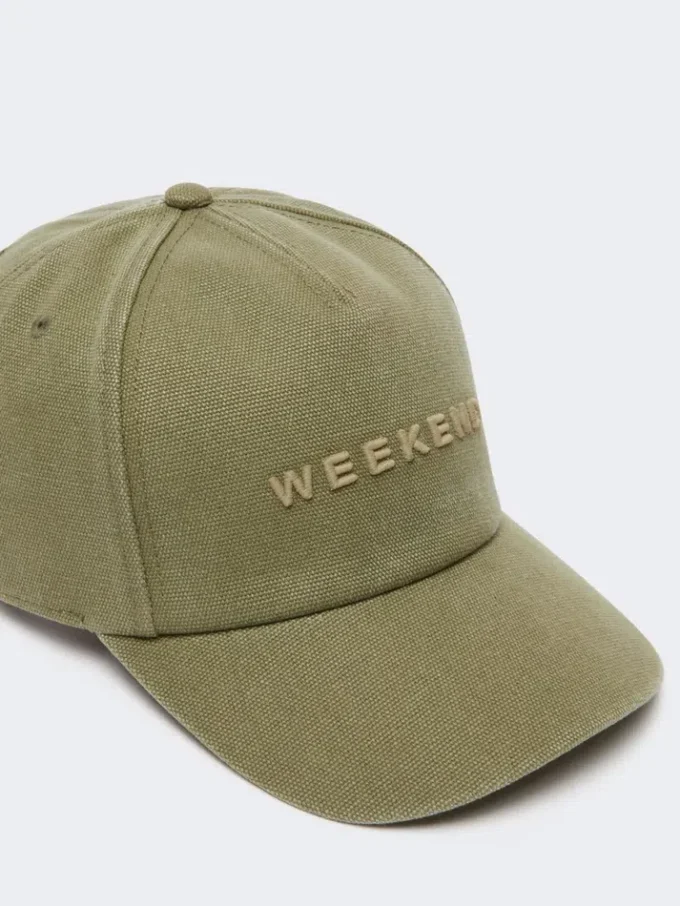 Baseballcap i kanvas, kaki
