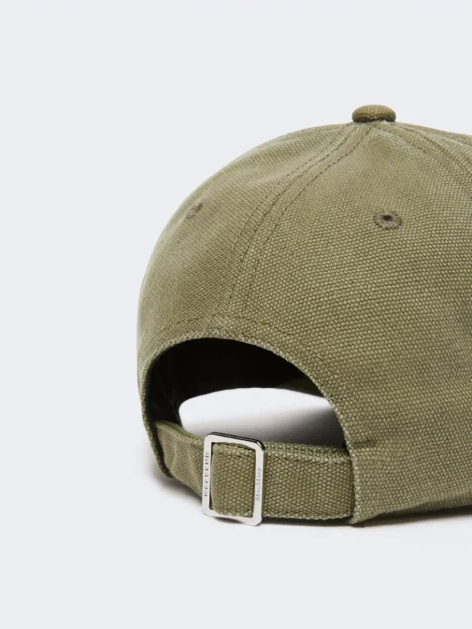 Baseballcap i kanvas, kaki
