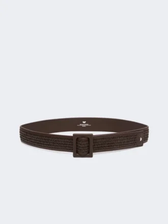 Belte med raffia-effekt, mørkebrunt