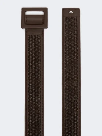 Belte med raffia-effekt, mørkebrunt