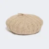 Beret i kashmir med strass, sand Beret i kashmir med strass, sand