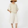 Bermudashorts i lin, beige
