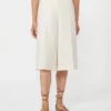Bermudashorts i lin, beige