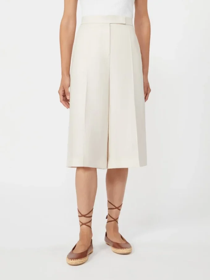 Bermudashorts i lin, beige