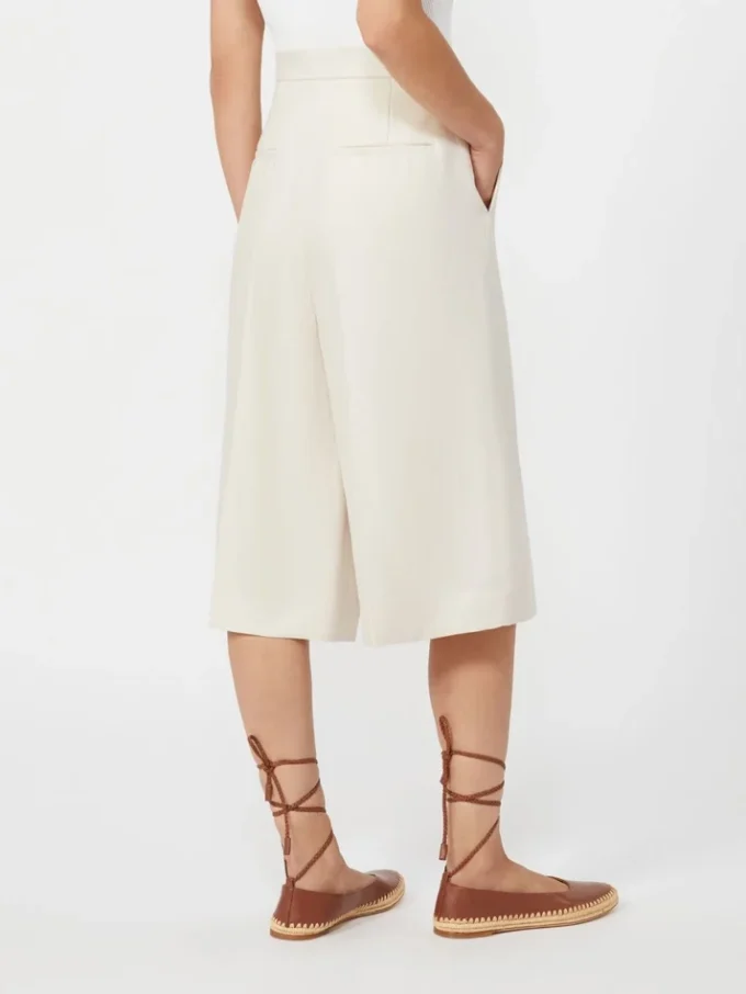 Bermudashorts i lin, beige