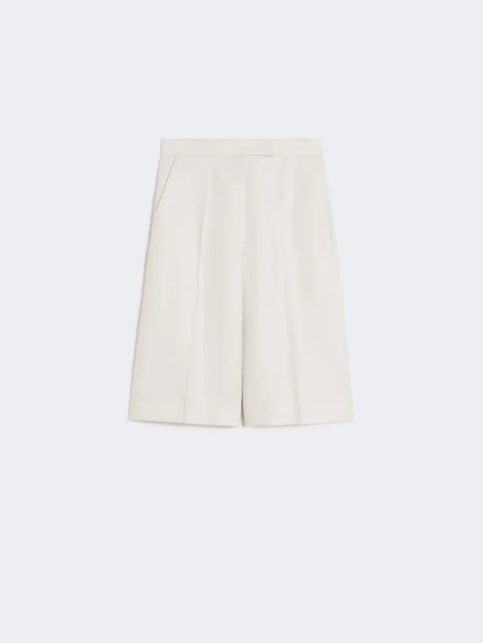Bermudashorts i lin, beige