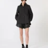 Bermudashorts i skinn, svart
