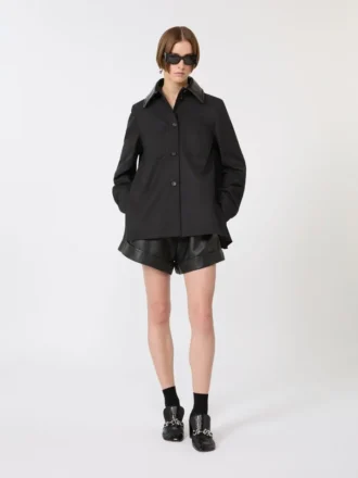 Bermudashorts i skinn, svart