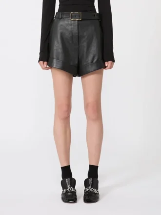 Bermudashorts i skinn, svart