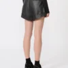 Bermudashorts i skinn, svart
