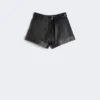 Bermudashorts i skinn, svart