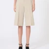 Bermudashorts i ull, mohair og silke, sand