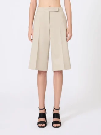 Bermudashorts i ull, mohair og silke, sand