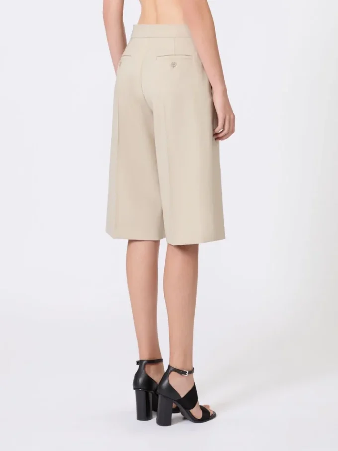 Bermudashorts i ull, mohair og silke, sand