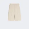 Bermudashorts i ull, mohair og silke, sand