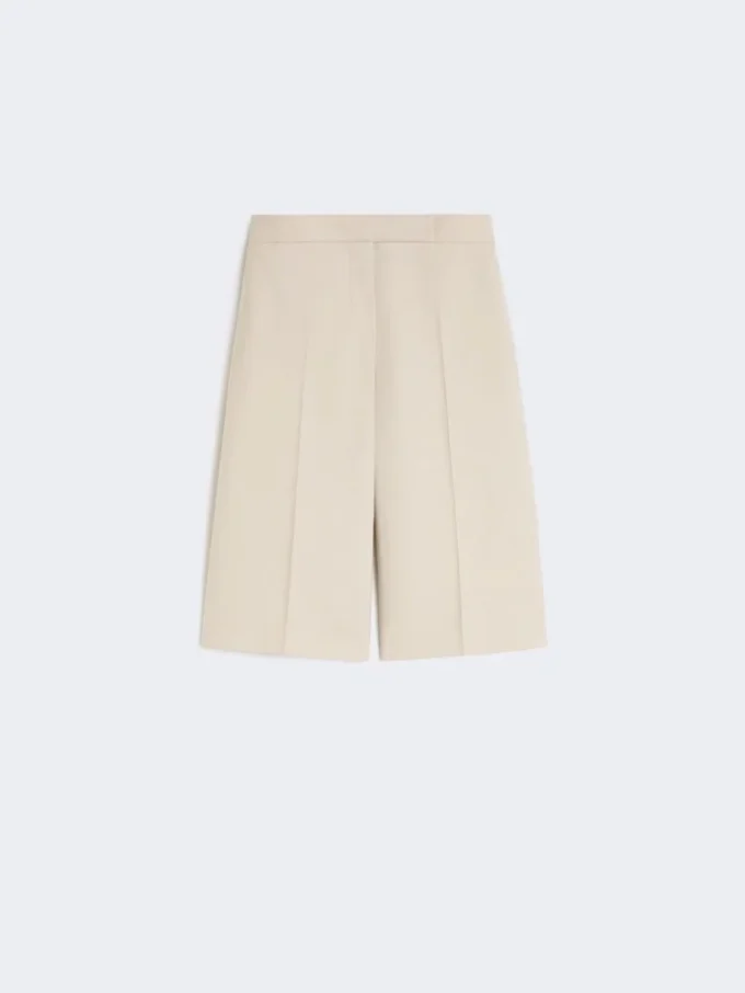 Bermudashorts i ull, mohair og silke, sand