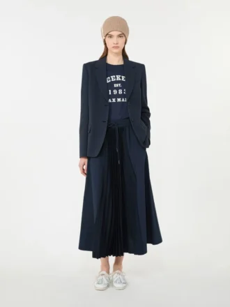Blazer i bomullsjersey, marineblå