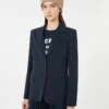 Blazer i bomullsjersey, marineblå Blazer i bomullsjersey, marineblå