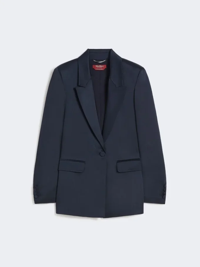 Blazer i Envers-sateng, midnattsblå