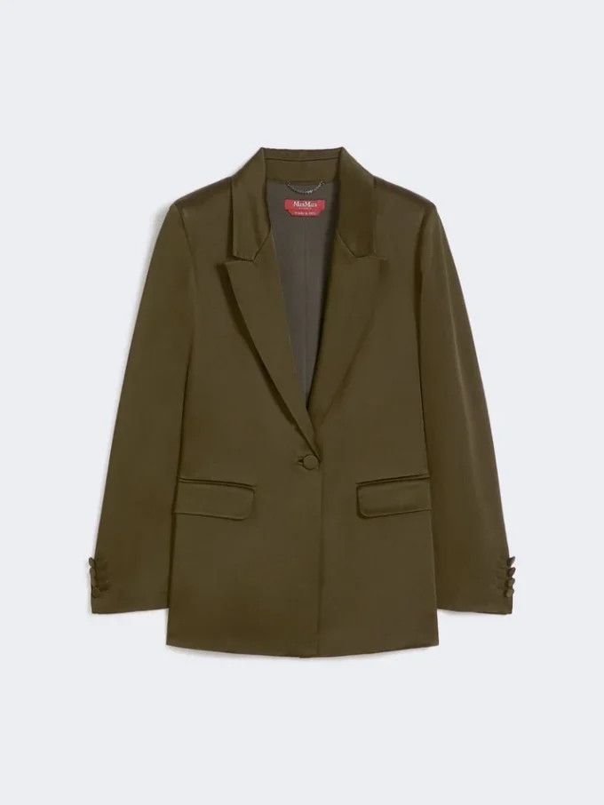 Blazer i Envers-sateng, mosegrønn