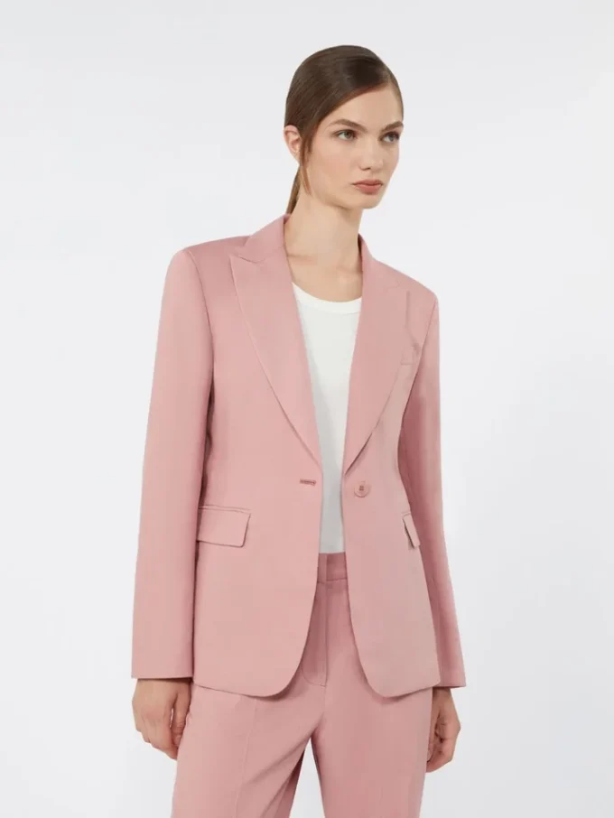 Blazer i lin og bomullscanvas, antikkrosa