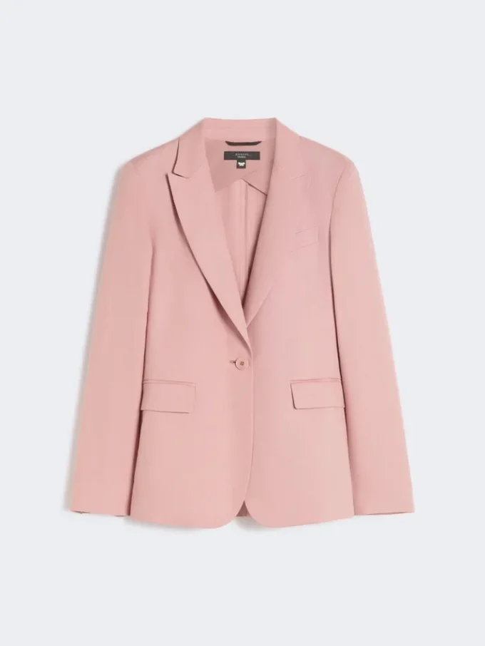Blazer i lin og bomullscanvas, antikkrosa