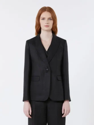 Blazer i lin, svart