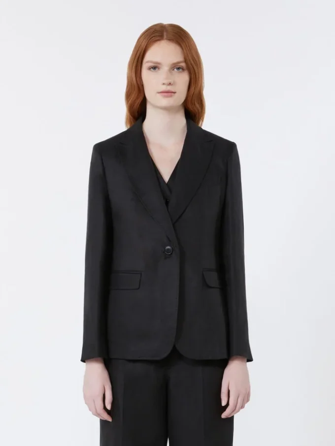 Blazer i lin, svart Blazer i lin, svart