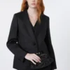Blazer i lin, svart Blazer i lin, svart