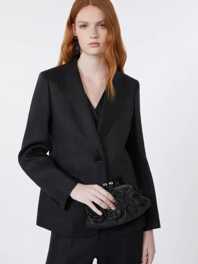 Blazer i lin, svart Blazer i lin, svart