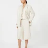 Blazer i rent lin, beige