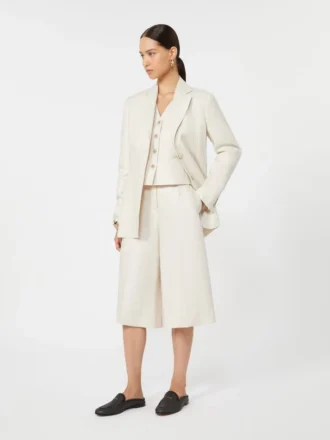 Blazer i rent lin, beige