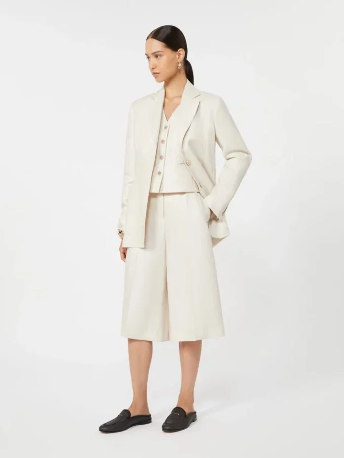 Blazer i rent lin, beige
