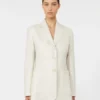 Blazer i rent lin, beige