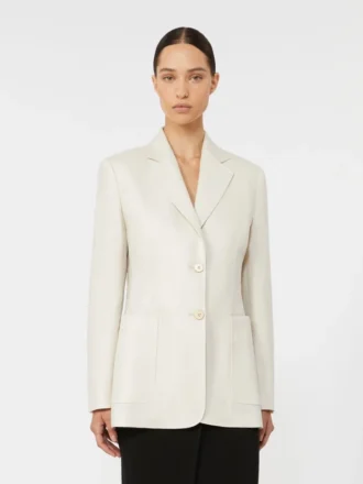 Blazer i rent lin, beige