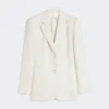 Blazer i rent lin, beige