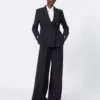 Blazer i seersucker av ullblanding, ultramarin
