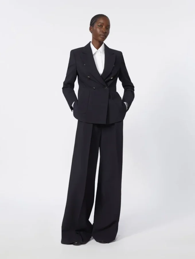 Blazer i seersucker av ullblanding, ultramarin