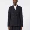 Blazer i seersucker av ullblanding, ultramarin