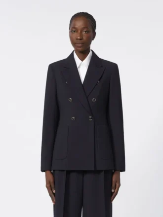 Blazer i seersucker av ullblanding, ultramarin